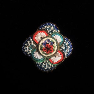 Vintage Novelty Shaped Italian Micro Mosaic Brooch