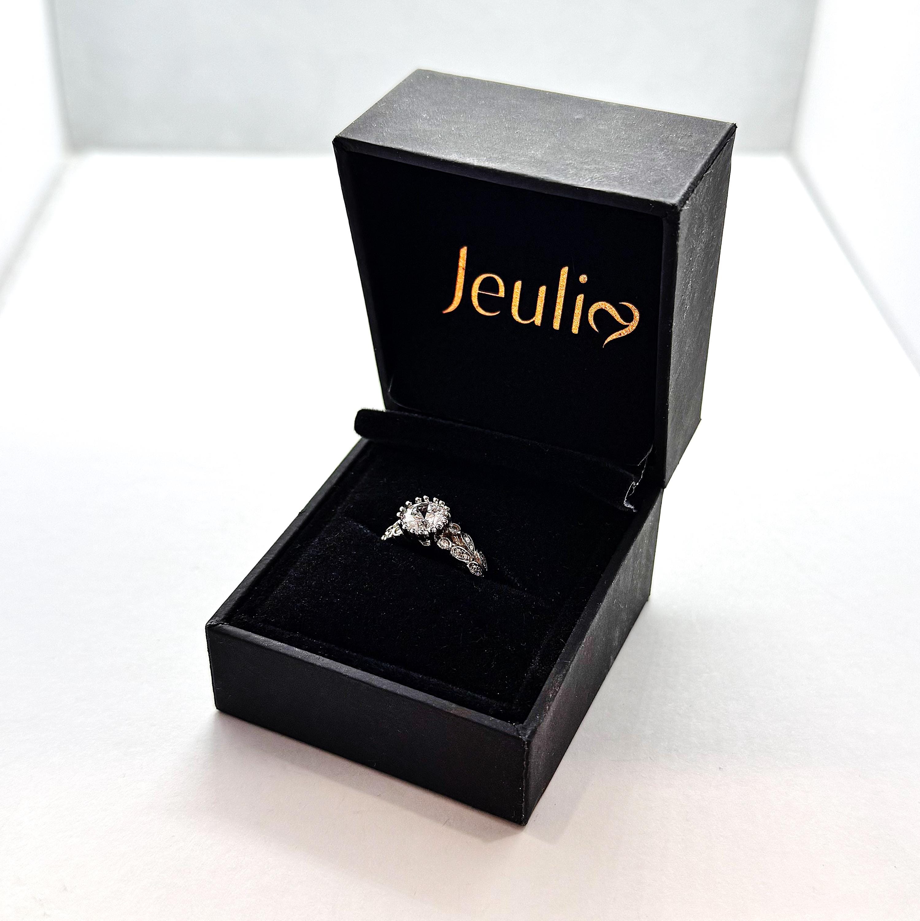 Jeulia Engagement Rings for Women Sterling Silver Two Tone