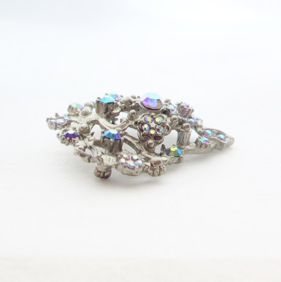 Vintage Tara Fifth Avenue Silver Tone AB Crystal … - image 2