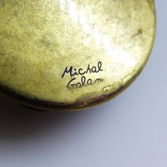 Vintage Michal Golan Antiqued 24K Gold Plate Circ… - image 8