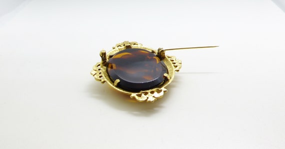 Vintage Florenza Gold Toned Faux Tortoise Shell G… - image 7