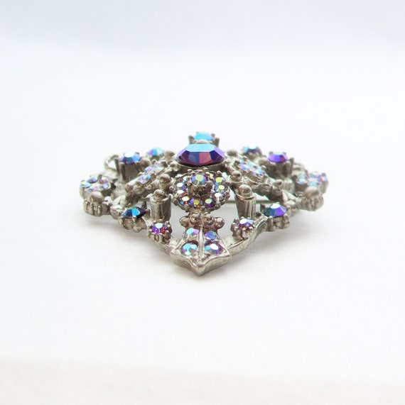 Vintage Tara Fifth Avenue Silver Tone AB Crystal … - image 3