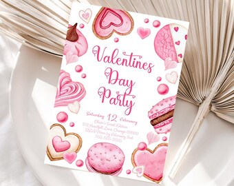 EDITABLE Valentines Day Invitation Kids Valentines Day Party Invite Printable Valentines Day Brunch Invite Heart Class Party Invitation VD