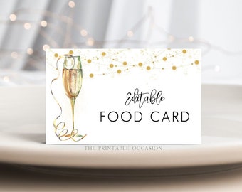 New Years Eve Party Food Tent Cards Template, New Years Eve Countdown Place Cards New Years Place Card New Years Eve Party Food Labels NY2