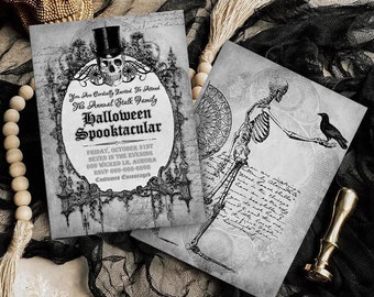 EDITABLE Halloween Party Invitation Vintage Annual Halloween Party Invitation Printable Halloween Invitation Adult Party Instant Download H6