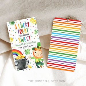 St. Patrick's Day Lucky Treat for Someone Sweet Gift Tag Editable Lucky ...