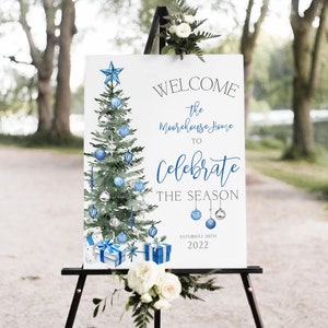 Editable Christmas Party Welcome Sign, Holiday Party Welcome Sign, Christmas Decorations, Christmas Template Printable DIY with Corjl T2A