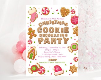 EDITABLE Kids Gingerbread Cookie Decorating Party Invitation Printable Gingerbread Cookie Decorating Party Holiday Cookie Winter Party GN1