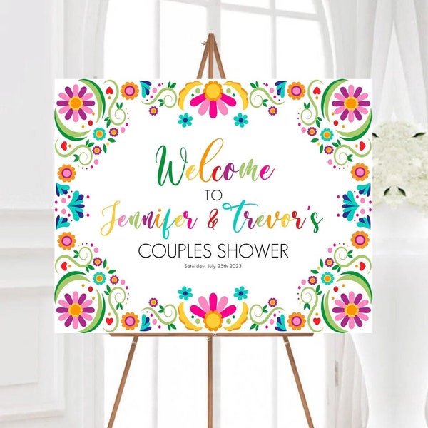 Fiesta Wedding Welcome Sign, Fiesta Party Welcome Poster, Mexico Theme Wedding Welcome Sign, Fiesta Shower Welcome EDITABLE Template, FE1