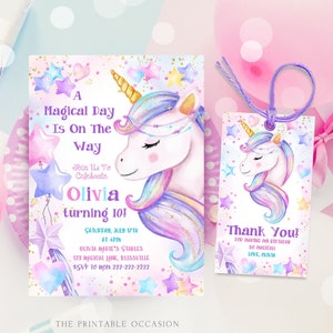 Unicorn Invitation, Unicorn Invites, Instant Download Unicorn Birthday Invites, Unicorn Birthday Invitation Unicorn Birthday Party Corj UN1