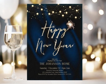 EDITABLE New Years Eve Party Sparkler Invitation Template, New Years Party Invitation, New Year's Eve Invites, New Years Eve Evite Download