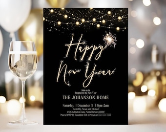 New Years Eve Invitation New Year Party Editable 2023 New Years Eve Sparkler Invite Editable Sparkler Invitation Printable New Years Invite