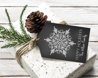 EDITABLE Christmas Gift Tags | Printable Christmas Gift Tags | Snowflake Gift Tags | Gift Tags | Chalkboard Gift Tags | Instant Download