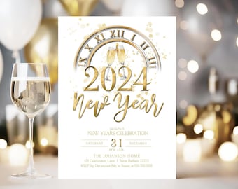 EDITABLE New Years Eve Party Invitation, Cheers To The New Year, Printable New Years Eve Party Invitation Template New Years Eve Party NY1