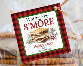 S'more Christmas Tag, Printable S'mores Gift Tag, S'more Holiday Cheer, Printable Christmas Tag, DIY Christmas Gift, Teacher Christmas SM2