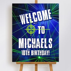 EDITABLE 16x20 Laser Tag Birthday Welcome Sign Laser Tag Welcome Sign Laser Tag Printable Welcome Sign Laser Tag Party Instant Download LT1