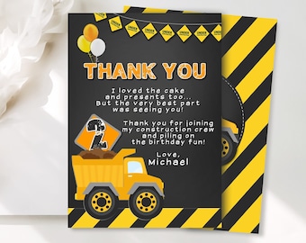 EDITABLE Construction Thank You Card Construction Thank You Template You Rock Birthday Thank You Construction Instant Download Photo C1
