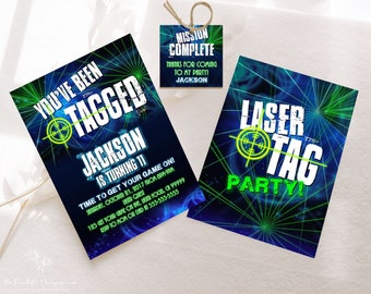 Editable Laser Tag Invitation Neon Laser Tag Birthday Invitation Glow Laser Tag Birthday Party Neon Glow Laser Party Instant Download LT1