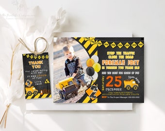 EDITABLE Construction Invitation Construction Birthday Invitation Construction Birthday Invite Construction Template Party Invitation C1