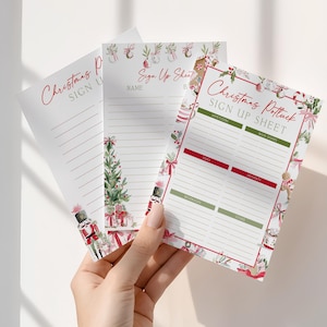 Christmas Potluck Sign Up Sheet Set Printable Holiday Party Dish Sign Up Sheet Template Editable Christmas Menu Planner Winter Potluck CH1