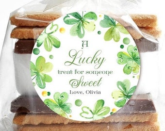 Editable St. Patrick's Day Tag, St. Patrick's Day Round Gift Tags, Printable Lucky Treat for Someone Sweet Tag, Shamrock Gift Tag ST2