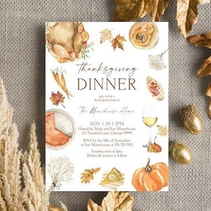 Thanksgiving Invitation Template Editable Thanksgiving Invitation Printable Pumpkin Friendsgiving Invite Thanksgiving Pumpkin Pie TG T5