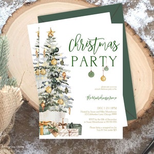 Christmas Holiday Party Invitation Christmas Tree Invitation Template ...