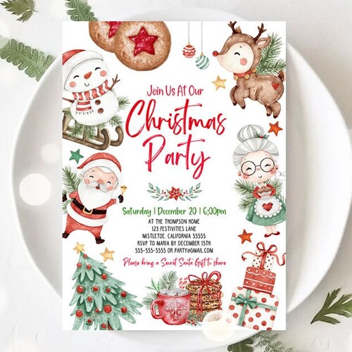 Christmas Party Invitation Kids Christmas House Party - Etsy