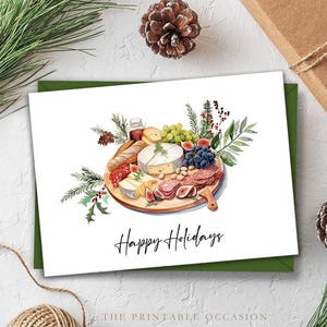Editable Charcuterie Christmas Card, Printable Charcuterie Board Christmas Card, Printable Charcuterie Board Holiday Card, Christmas Corjl