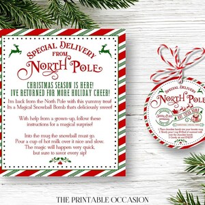 Elf Snowball Hot Cocoa Bomb Tags Bomb Instructions Elf Snowball Arrival Christmas Gift North Pole Elf Hot Chocolate Printable Template HC
