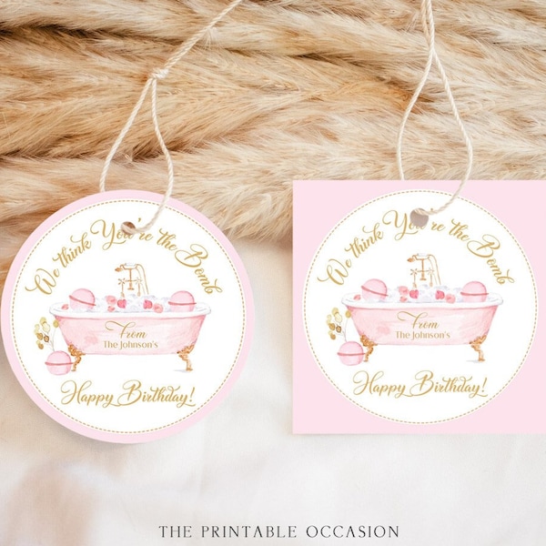 EDITABLE Bath Bomb Tag, Printable Bath Bomb Tags, Birthday Bath Bomb Tags Teacher Gift Mother's Day Instant Download Bath Bomb Label Sticker