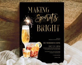 Editable New Years Eve Cocktail Party Invitation Template New Year’s Cocktail Party Invite New Year Invite NYE Party New Years Eve Evite