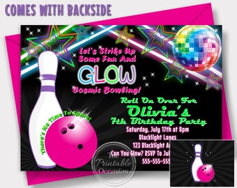 Bowling Invitations Etsy