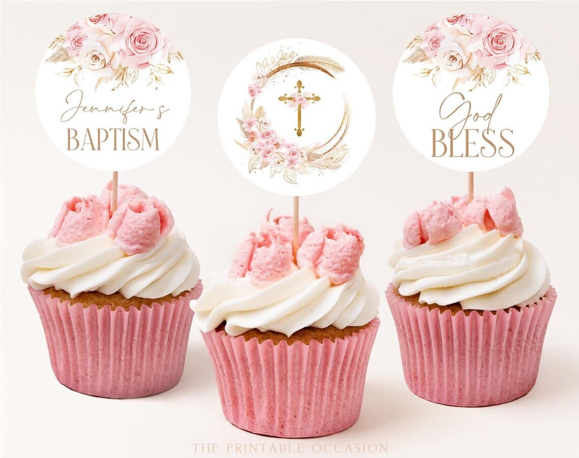 baptism-cupcake-toppers-christening-cupcake-toppers-printable-pink-boho-cupcake-topper-editable-cupcake-girl-baptism-d-cor-boho-pg1-etsy