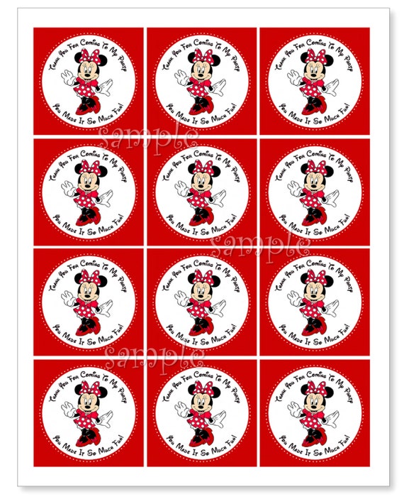 Items similar to INSTANT DOWNLOAD Minnie Mouse Red Party Circles ...