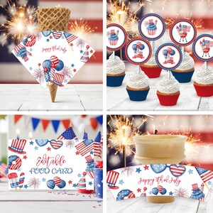 4th of July Birthday Invitation Bundle Editable Little Firecracker 4th of July Invitation Template Patriotic Kids Birthday Party Decor P2 image 5