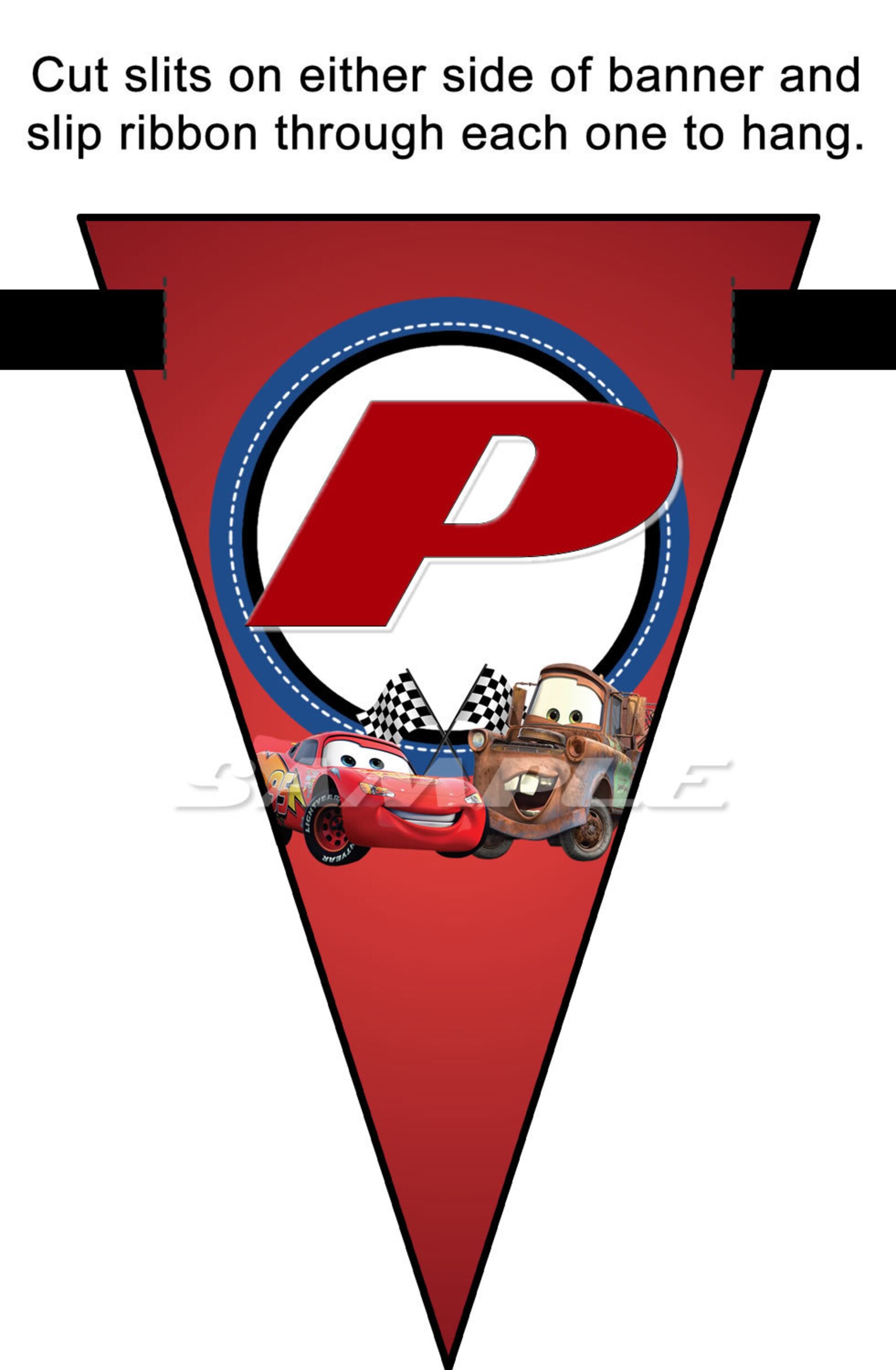 Disney CARS 2 Pennant Banner Flags for Cars Birthday Party Etsy