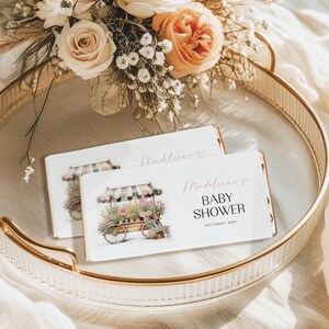 Brautparty Schokolade Wrapper Vorlage Candy Bar Wrapper Frisch aus dem Markt Brautparty Blumen Warenkorb Wrapper Canva FC1