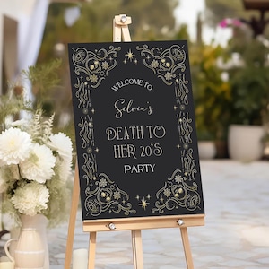 Death to My Twenties Party Welcome Sign Editable Template Funeral For My Youth Welcome Sign 30th Birthday RIP 20s Digital Download RIP H2