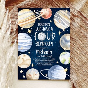 Outer Space Invitation Template Houston We Have A Four Year Old Fourth