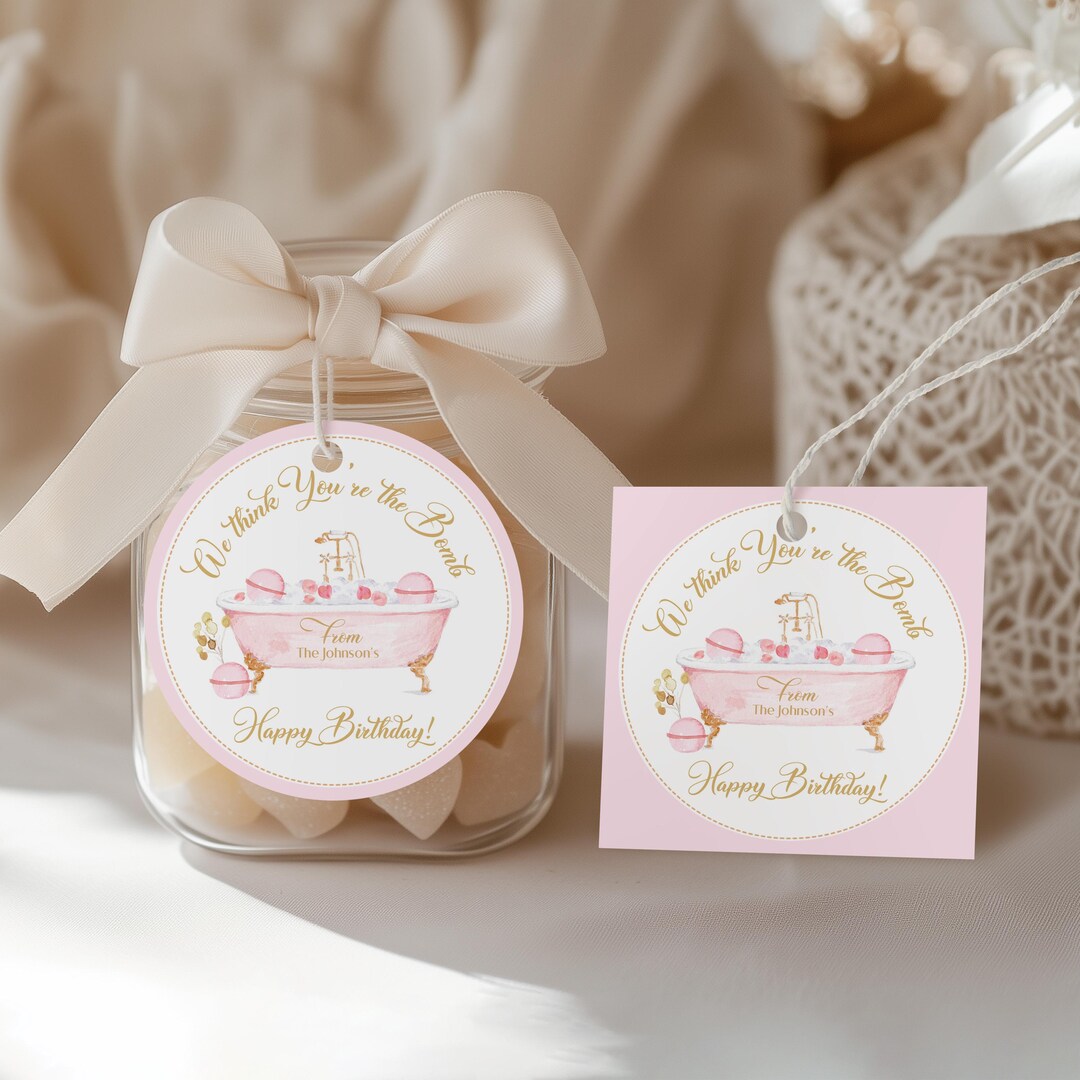 Editable Bath Bomb Tag Printable Bath Bomb Tag Birthday Bath Bomb Tag ...