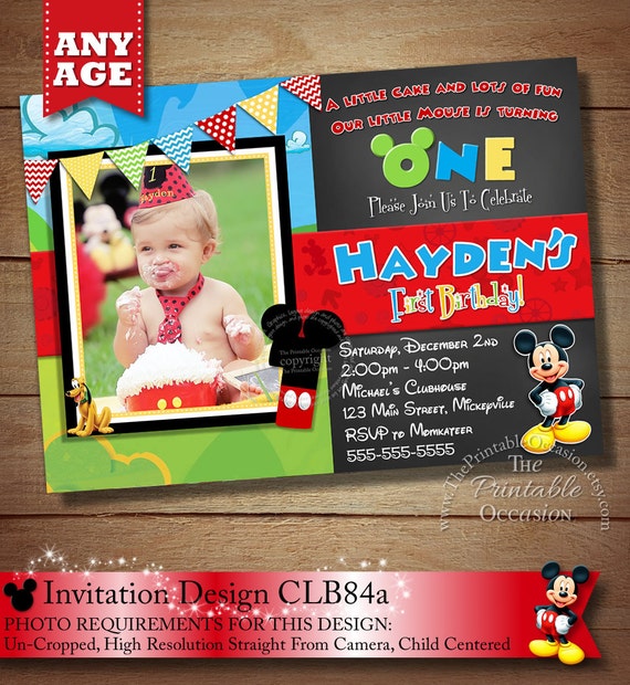 same day svc mickey mouse birthday invitation chalkboard mickey mouse custom birthday invitations