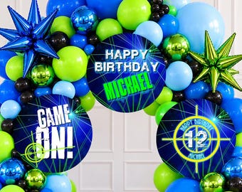 Laser Tag Round Signs Laser Tag Birthday Signs Balloon Arch Signs Gamer Birthday Party Printable Sign Editable Template Instant Download LT1