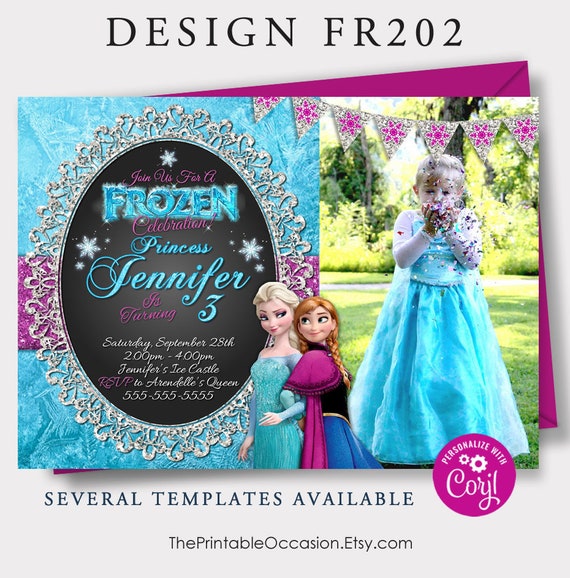 Editable Frozen Birthday Invitations Frozen Birthday Party Frozen Invitations Frozen Invitation Templates Instant Download Corjl Editable By The Printable Occasion Catch My Party