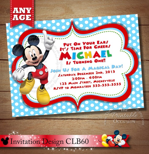 HUGE SELECTION Mickey Mouse Invitation, Babys First Birthday Invitation, 1st Birthday Invitation, Clubhouse Mickey Mouse Birthday Printables Il_570xn