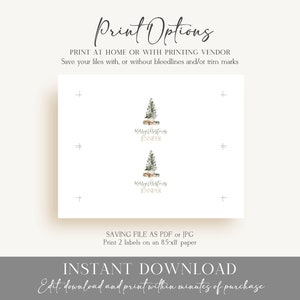 Christmas Name Card Template, Holiday Place Card Printable, Merry ...