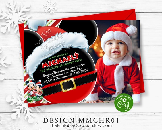 EDITABLE Mickey Mouse Christmas Invitation Templates, Mickey Mouse Instant Download, Mickey Mouse Birthday Invitations, Instant Download Il_570xn