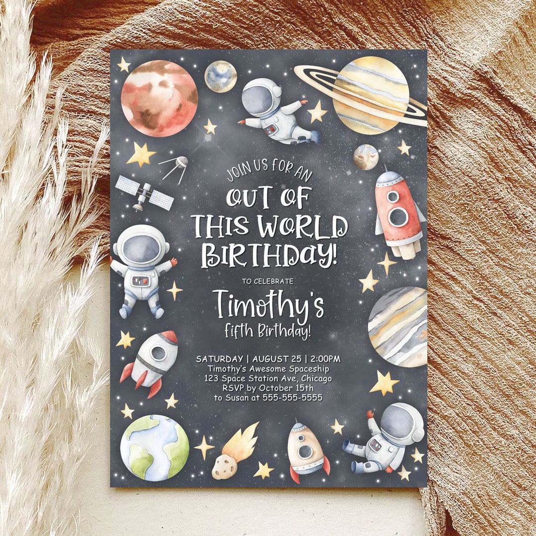 Outer Space Invitation Template Editable Out of This World Space Outer Space Invitation Template Editable Out of This World Space
