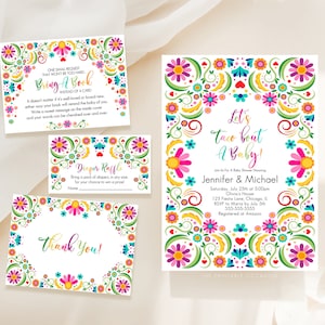 Editable Taco Bout a Baby Shower Invitation Bundle Fiesta Baby Shower Diaper Raffle Book Card Suite Shower Pack Digital Corjl Template FE1