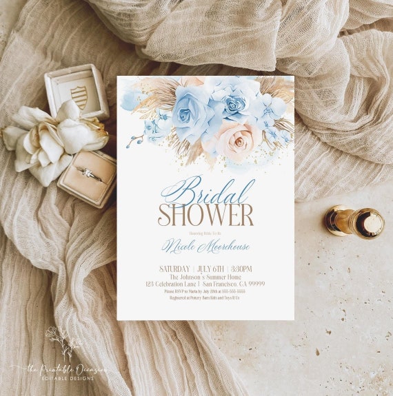 EDITABLE Pampas Grass Bridal Shower Invitation, Bohemian Bridal Shower Invitation, Boho Tropical Desert Bridal Shower, Instant Download PG6 Il_570xn